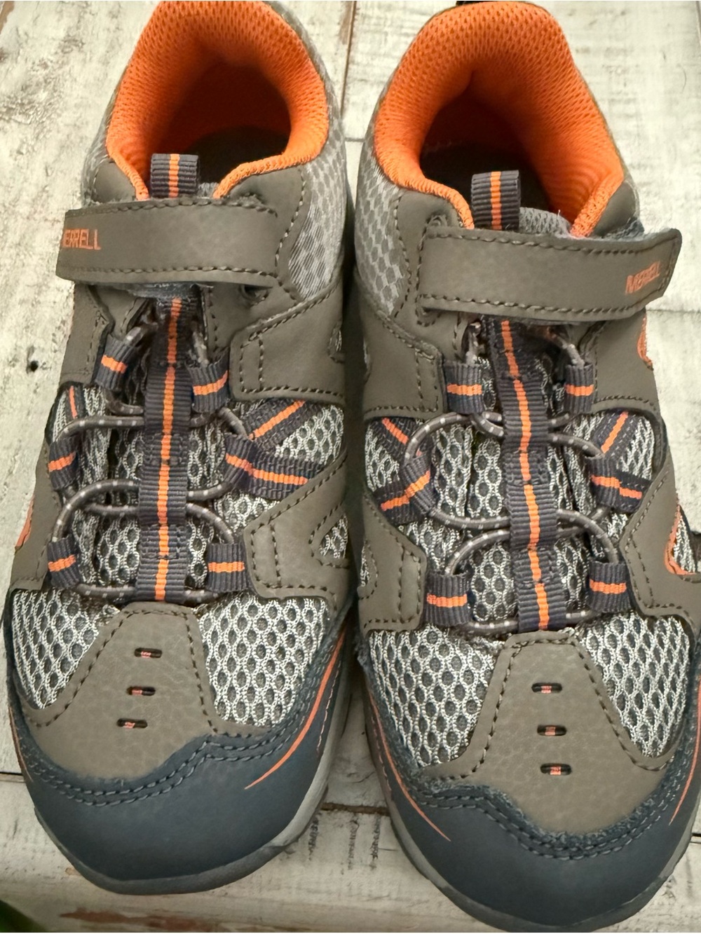 Merrell Kids Gray and Orange Trail Sneakers
